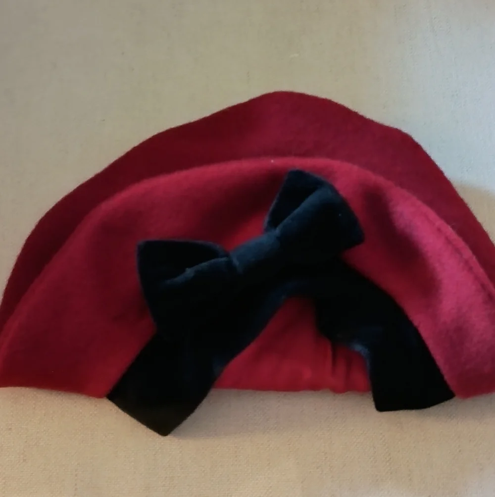 Jennifer Moore Vintage girls Red Black Dress Coat Hat 6x